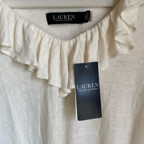 Ralph Lauren Cream Ruffle Blouse - Picture 3 of 5